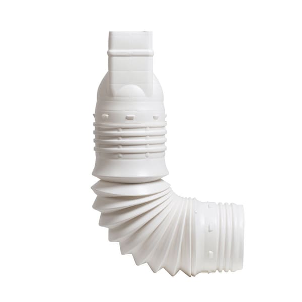 Flex-A-Spout Amerimax Flex-A-Spout 3.75 in. H X 4 in. W X 16 in. L White Vinyl Flexible Downspout Extension ADP53129 - main